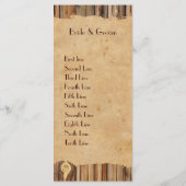 ウッドパーチメント素朴カントリーウェディングプログラムメニュー プログラム (裏面)