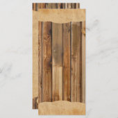 ウッドパーチメント素朴カントリーウェディングプログラムメニュー プログラム (正面/裏面)