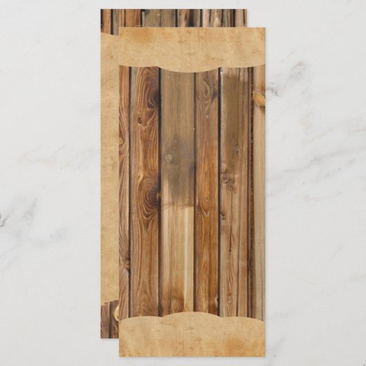 ウッドパーチメント素朴カントリーウェディングプログラムメニュー プログラム (正面/裏面)