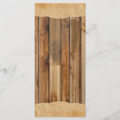 ウッドパーチメント素朴カントリーウェディングプログラムメニュー プログラム (正面)