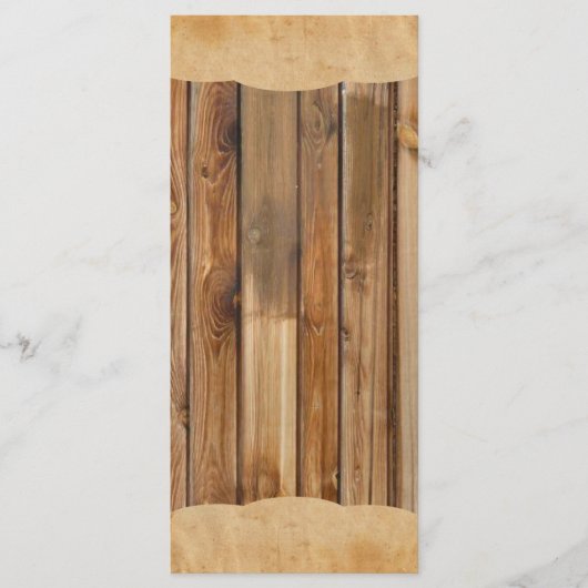 ウッドパーチメント素朴カントリーウェディングプログラムメニュー プログラム (正面)