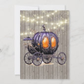 ウッドパープルカボチャのキャリッジ花嫁付きルンチョン 招待状 (裏面)