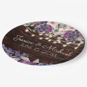 ウッドパープル素朴フローラストリングラ結婚イト ペーパープレート (アングル)