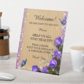 ウッドパープル素朴フローラバタフライ結婚の安全性 台座サイン (インサイチュ)