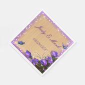 ウッドパープル素朴フローラバタフライ結婚ズ紙 スタンダードランチョンナプキン (角)