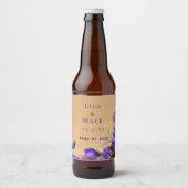 ウッドパープル素朴フローラバタフライ結婚ズ ビールラベル (正面)