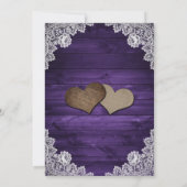 ウッドパープル素朴レースストリングライツ結婚ズ 招待状 (裏面)