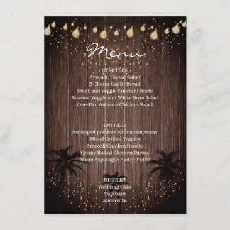 ウッドパームカントリー素朴結婚ズ メニュー