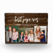 ウッドパ最高のパおじいちゃん孫フォトコラージュ フォトブロック (正面)