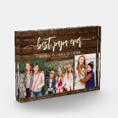 ウッドパ最高のパおじいちゃん孫フォトコラージュ フォトブロック (左)