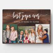 ウッドパ最高のパおじいちゃん孫フォトコラージュ フォトプラーク (正面)