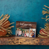 ウッドパ最高のパおじいちゃん孫フォトコラージュ フォトプラーク (側面)