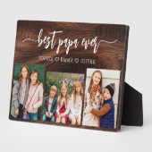 ウッドパ最高のパおじいちゃん孫フォトコラージュ フォトプラーク (側面)