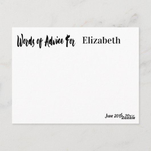 ウッドピンクモダンの素朴アドバイス ポストカード (裏面)