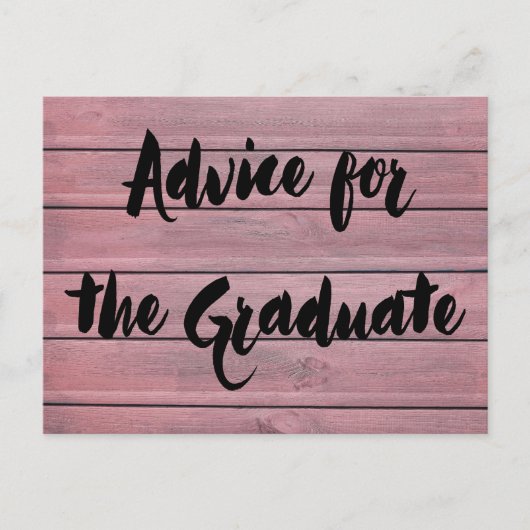 ウッドピンクモダンの素朴アドバイス ポストカード (正面)