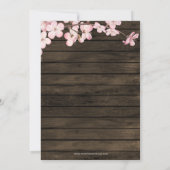 ウッドピンク桜さくらんぼブライダルシャワー 招待状 (裏面)