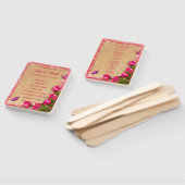 ウッドピンク素朴フローラバタフライ結婚式 プログラム ハンドファン (組立なし)