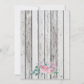 ウッドピンク素朴フローラメイソンのジャベビーシャワー 招待状 (裏面)