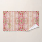 ウッドピンク素朴フローラヴィンテージモノグラム バスタオルセット (ハンドタオル)