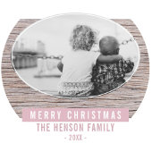 ウッドピンク素朴メリークリスマスファミリーの写真 コーヒーマグカップ