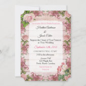 ウッドピンク素朴ローズエレガントな結婚式招待状 招待状 (正面)