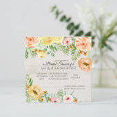 ウッドピー素朴チオレンジバラフローラブライダルシャワー 招待状 (スタンド正面)