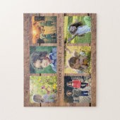 ウッドファミリー素朴コラージュ6枚の写真 ジグソーパズル (縦)