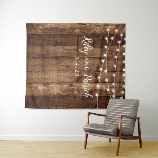 ウッドフェアリー素朴ライトパーティーウェディングシャワーウォール タペストリー (インサイチュ(横))