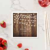 ウッドフェアリー素朴ライトファミリーホリデーパーティー紙 スタンダードカクテルナプキン (インサイチュ)