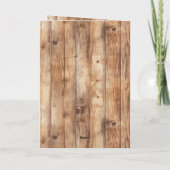 ウッドフェイクウエスタンカウボーイ女性のカーボーイホース誕生日 カード (裏面)