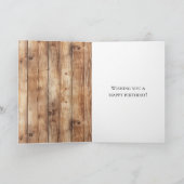 ウッドフェイクウエスタンカウボーイ女性のカーボーイホース誕生日 カード (内部)