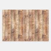 ウッドフェイクウエスタンカウボーイ女性のカーボーイホース誕生日 ラッピングペーパーシート (正面2)