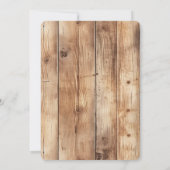 ウッドフェイクウエスタンカウボーイ女性のカーボーイホース誕生日 招待状 (裏面)