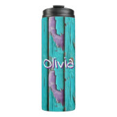 ウッドフェイクパープルとターコイズブルー タンブラー (正面)