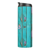 ウッドフェイクパープルとターコイズブルー タンブラー (回転右)