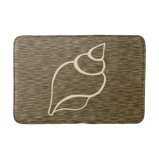 ウッドフェイクビーチシェルバスマットラグのギフトデコール バスマット (正面)