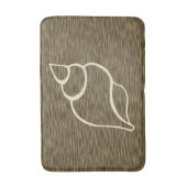 ウッドフェイクビーチシェルバスマットラグのギフトデコール バスマット (正面縦)