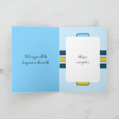 ウッドフェイクラスチック21st青い写真誕生日 カード (内部)