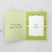 ウッドフェイクラスチック40th黄色の写真誕生日 カード (内部)