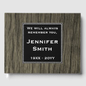 ウッドフェイクルック、悲しい悔やみや弔慰ゲストブック ゲストブック (正面)