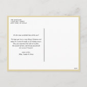 ウッドフェイク金ゴールドグリッタースノーフレーク写真クリスマス シーズンポストカード (裏面)