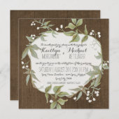 ウッドフェンスローレルリーフリースwバビーズブレスアート 招待状 (正面/裏面)