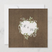 ウッドフェンスローレルリーフリースwバビーズブレスアート 招待状 (裏面)