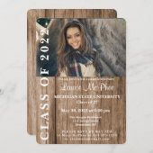 ウッドフェンス カスタム フォト 卒業生 招待状 (正面/裏面)