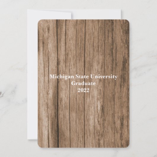 ウッドフェンス カスタム フォト 卒業生 招待状 (裏面)