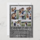 ウッドフォトコラージュの愛感謝していと結婚の サンキューカード (正面)