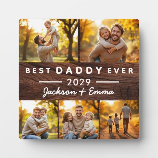 ウッドフォトコラージュ父の日ダディ最高のー・エバー フォトプラーク (正面)
