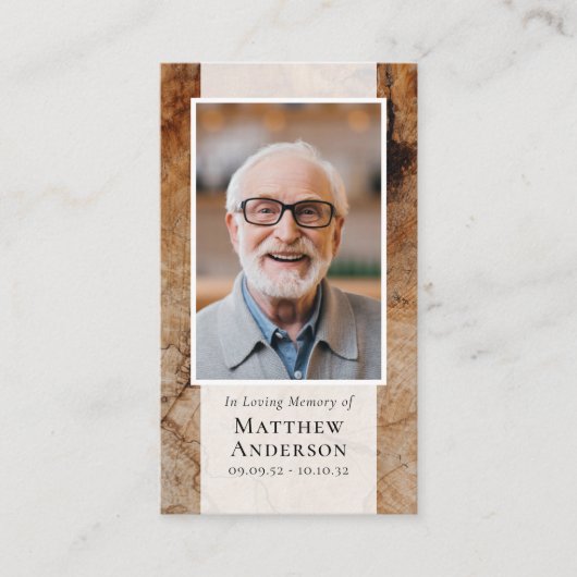 ウッドフォトメモリアル祈りの言葉カード コーリングカード (正面)