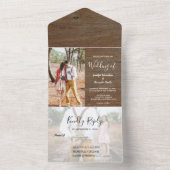 ウッドフォト素朴カントリー結婚式 オールインワン招待状 (内側)