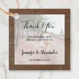 ウッドフォト素朴カントリー結婚式 フェイバータグ